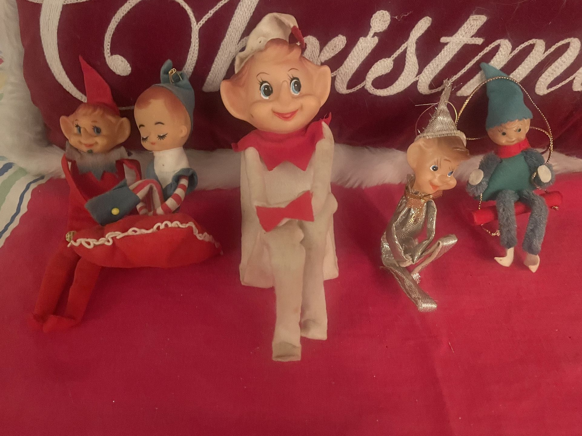 Vintage 1960s Lot Of 5 Christmas Elf’s