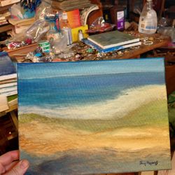 Tranquil Seaside Canvas Art 12x9" Joey Haynes 