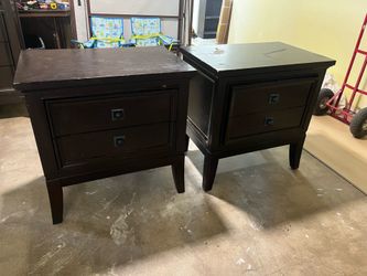 Two Solid Wood Black Nightstands