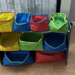 Delta Children Deluxe Multi-Bin Toy Organizer with Storage Bins, Dark Chocolate/Primary Colored Bins