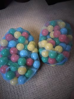 Toy plastic balls, used