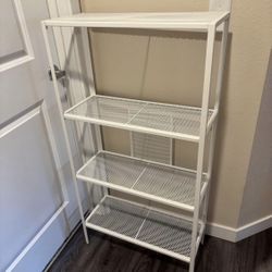 White Metal Storage Shelf 