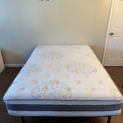 Folded Metal Bed Frame Plus Ful Matress Twin Size.