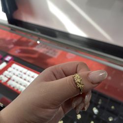 Hibiscus Flower 14k Gold Ring 