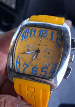 Officina Del Tempo "Marrakech" Chronograph Watch - Bright Yellow & Blue