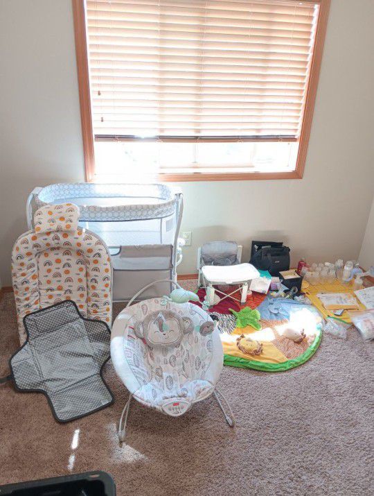 Large Baby Lot (Crib,bassinet,  Rocker, Chair,baby Bottles, Breast Pumps & More)!