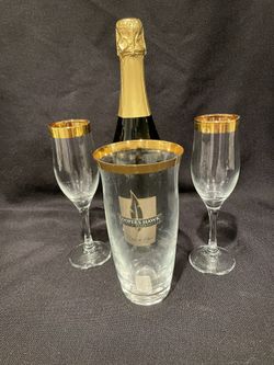 Gold Rimmed Champagne Glasses