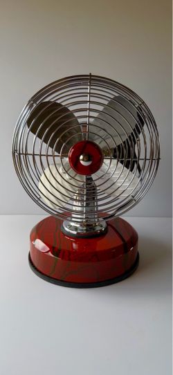 Electric fan..exotic wood..white ebony dyed red