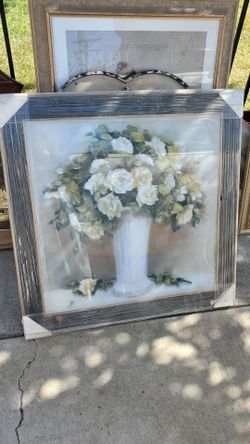Large framed decor floral