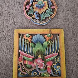 Garuda (the king of the birds) WOOD CARVING ART (SIGNED BY ARTIST)
 11 1/2"x11 1/8"