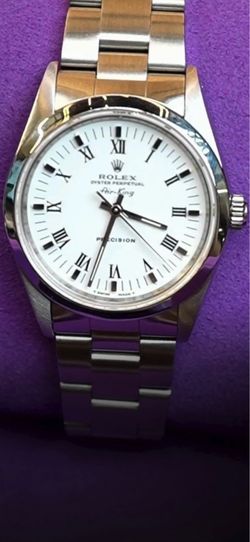 Rolex Air King 34mm White Roman Numeral Stainless Steel 14000