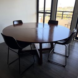 Round Wood Dining Table 