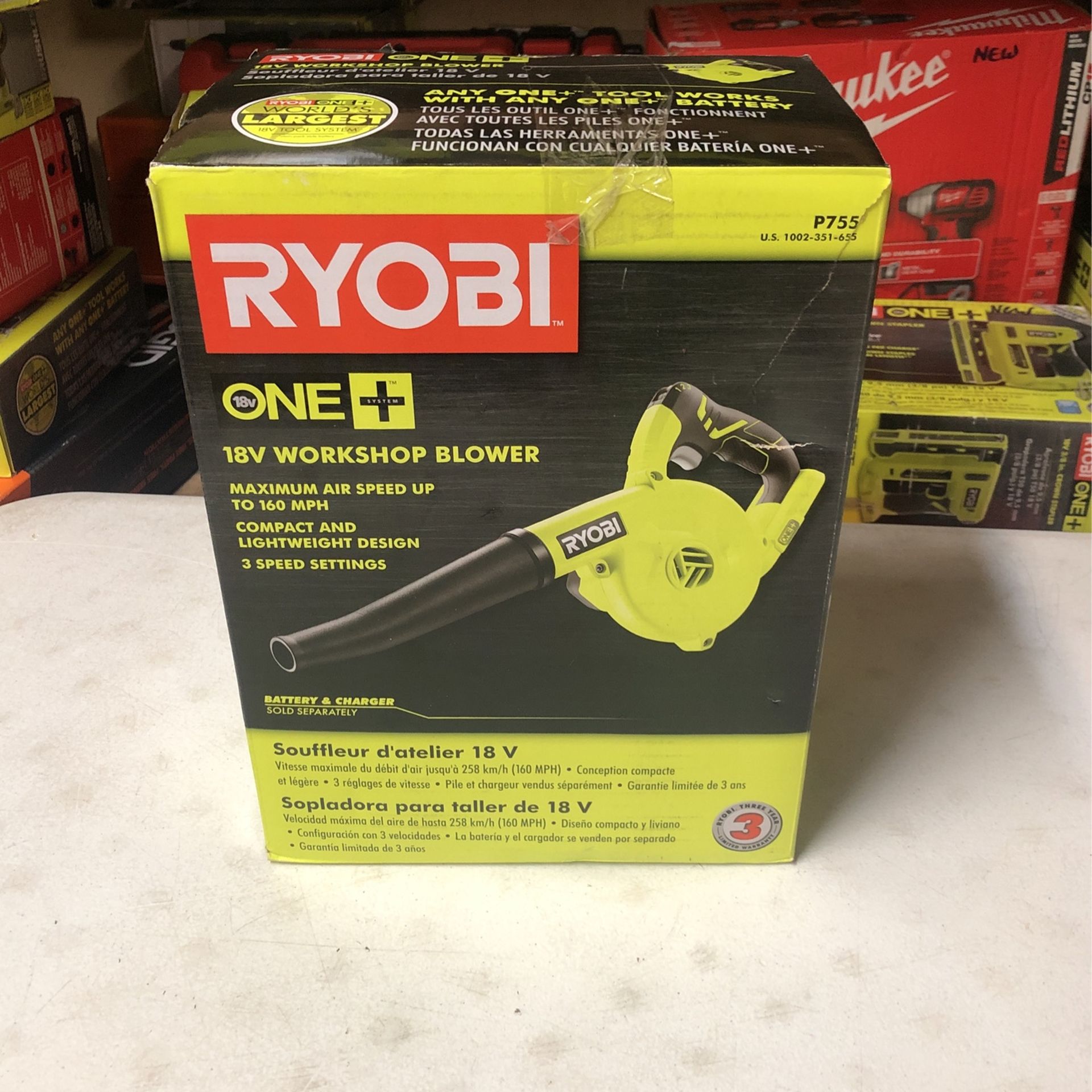 RYOBI 18-Volt ONE+ Cordless Compact Workshop Blower (Tool Only)