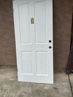36”x 80” Solid Wood Front Door. Can Deliver And Install For A Small Fee.