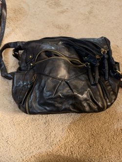 Black Faux Leather Multi-Pocket Crossbody Bag