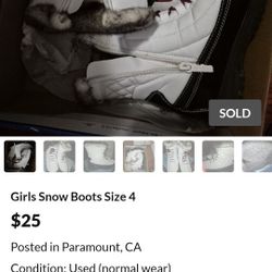 Girls Snow Boots Size 4