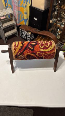 Victorian style Needlepoint Roller Footrest
