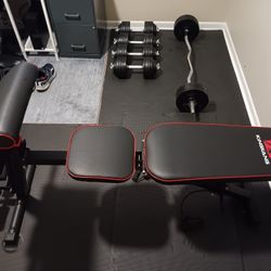 Adjustable Weights With Adjustable Bench 