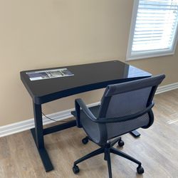 Office Table and Chair, Adjustable Height Desk with comfortable mesh Chair, Workstation