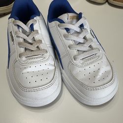 Blue and White Puma Sneakers - Boys 9
