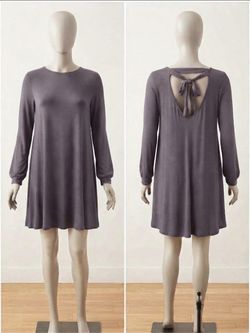 Gray long-sleeve mini dress