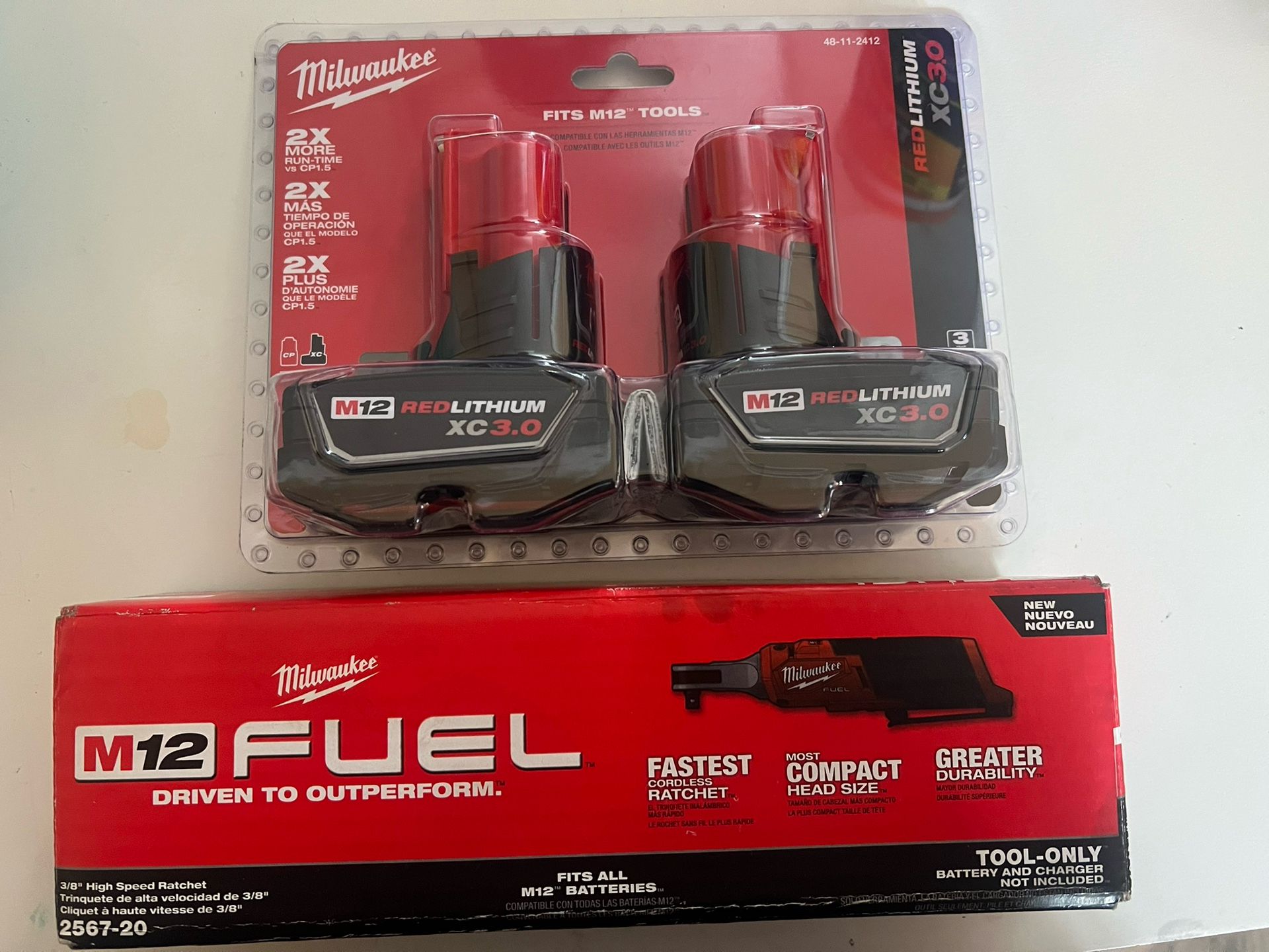 Milwaukee M12 Ratchet And Batteries