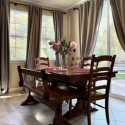 Wood Dining Table And Chest 
