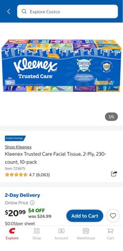 Kleenex Trusted Care Facial Tissue 10-Pack