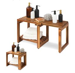 Adjustable Length 29 Inches Shower Stool Bench Chair Waterproof