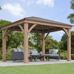 12' x 14' Cedar Gazebo with Aluminum Roof