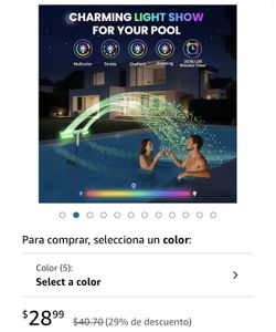 Pool Waterfall Fountain W/ Lights 