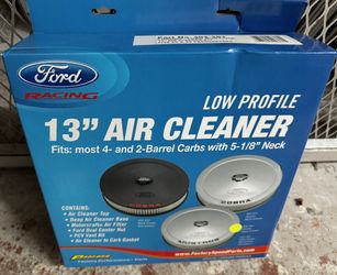 Ford Performance Air Cleaner 13" Round Chrome With Black Ford Mustang Logo