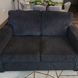 Like NEW! Sofa & Loveseat - Charcoal Gray Chenille