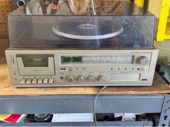Vintage record turntable and stereo