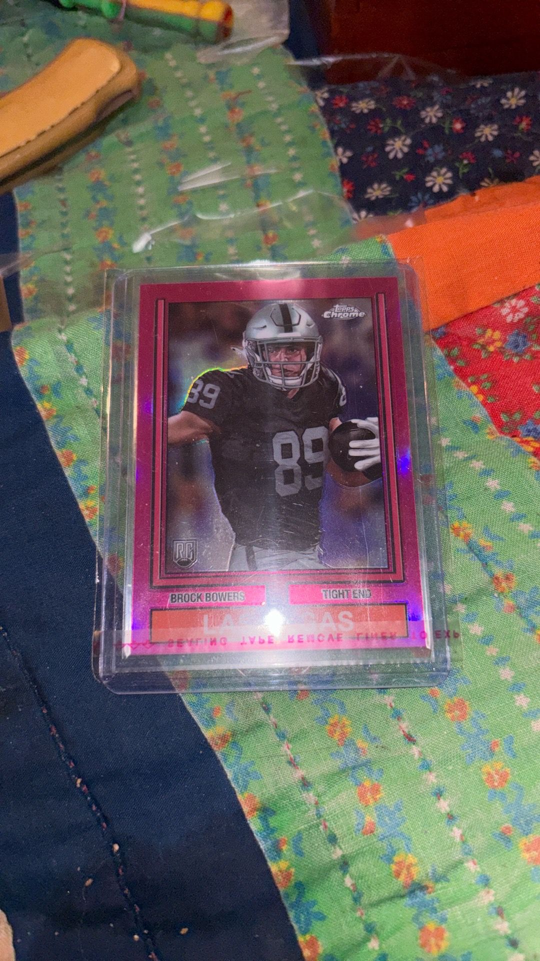 Brock bowers Topps pink 1974 refractor raiders football card