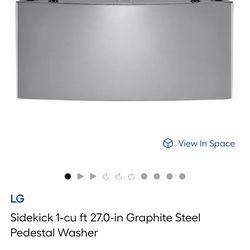 LG SideKick 27” Pedestal Washer WD200CV Graphite Steel Open Box Never Used