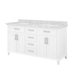 Double Bath Vanity With Carrara Marble top