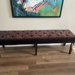 Bedroom Bench From Z Gallerie Espresso / Dark Brown Velvet In Great Condition