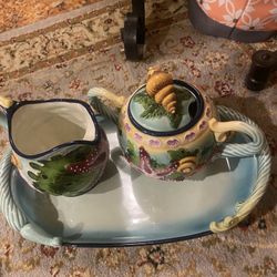 J.Mccall hand Decorated Blue Sky  Star Fish Clay Work, 3 Pcs