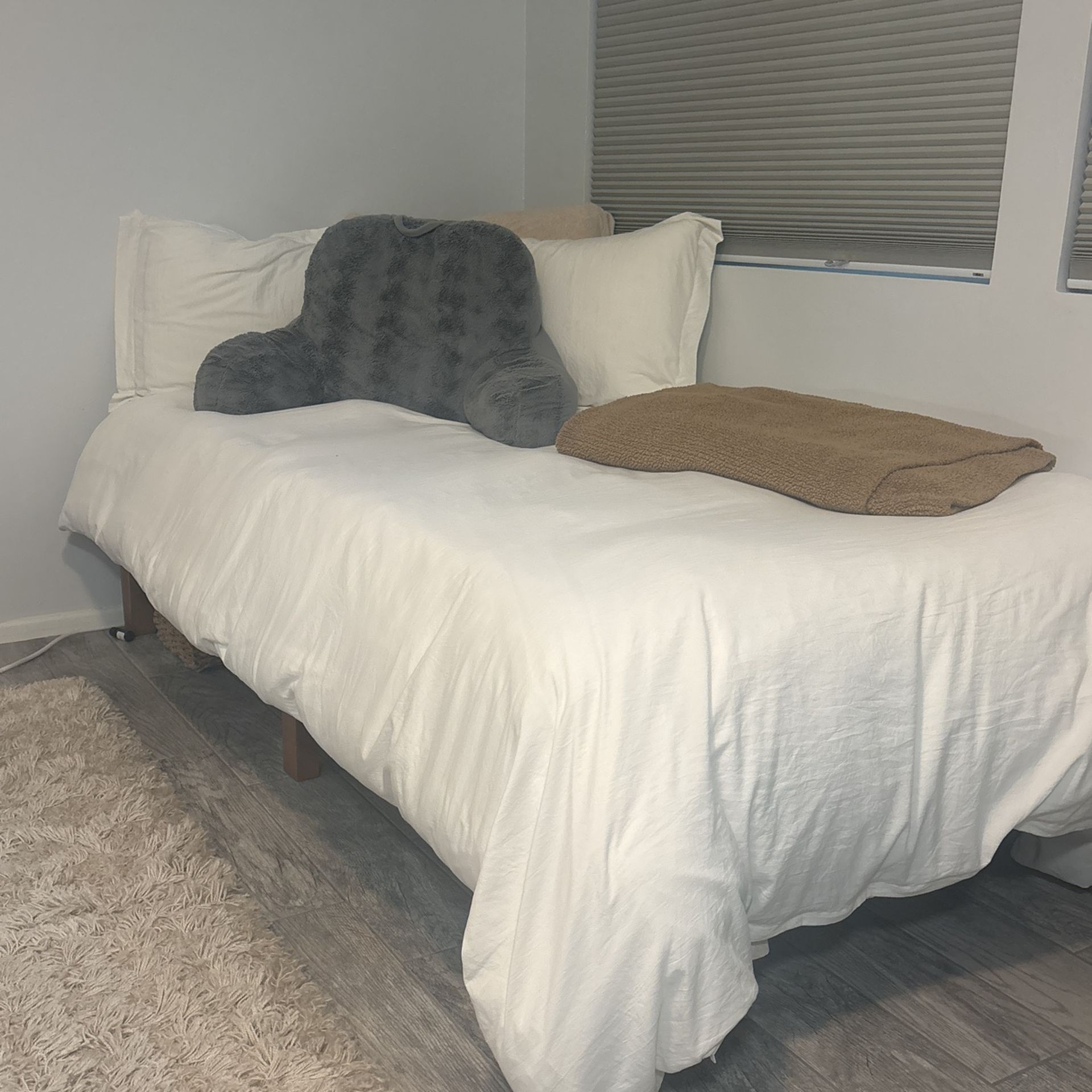 Twin Bed- Mattress And Platform Bed Frame
