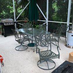 Glass Table Pool Area 