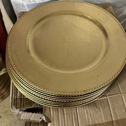 143 Gold Round Charger Plates 
