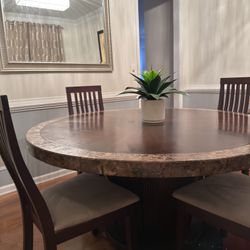 Solid Wood Table W 4 Chairs 