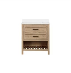 Home Decorators Collection
Autumn 30 in. Single Sink Freestanding Weathered Tan Bath Vanity with White Engineered Stone Top (Assembled)