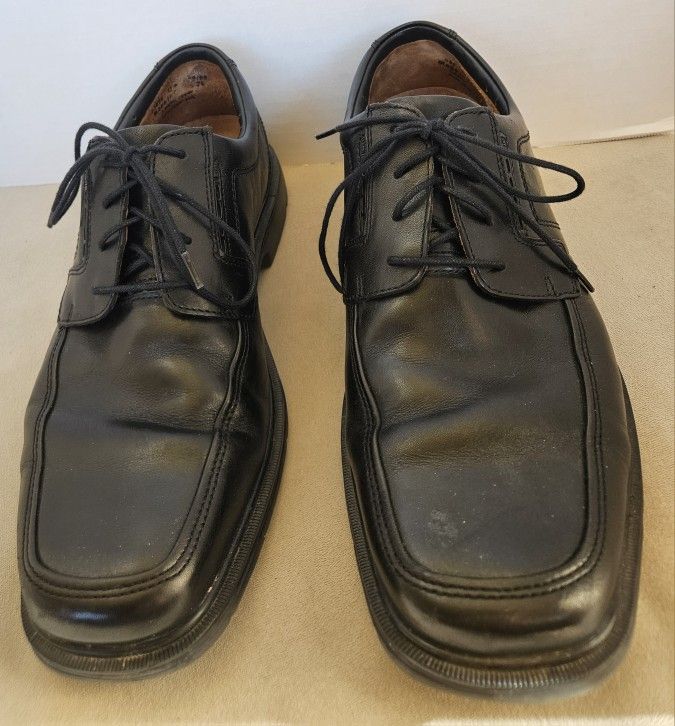 Clarks Shoes Mens Size 12M Active Black Leather Oxford Business Workwear Lace Up