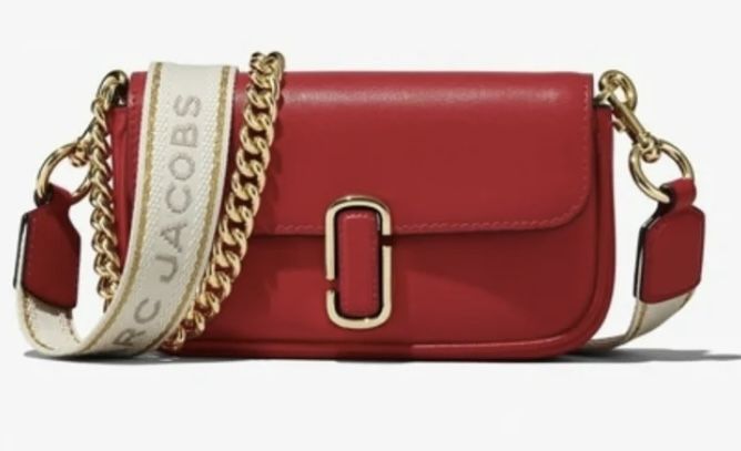 New & Authentic Marc Jacobs Marc Shoulder Bag In True Red