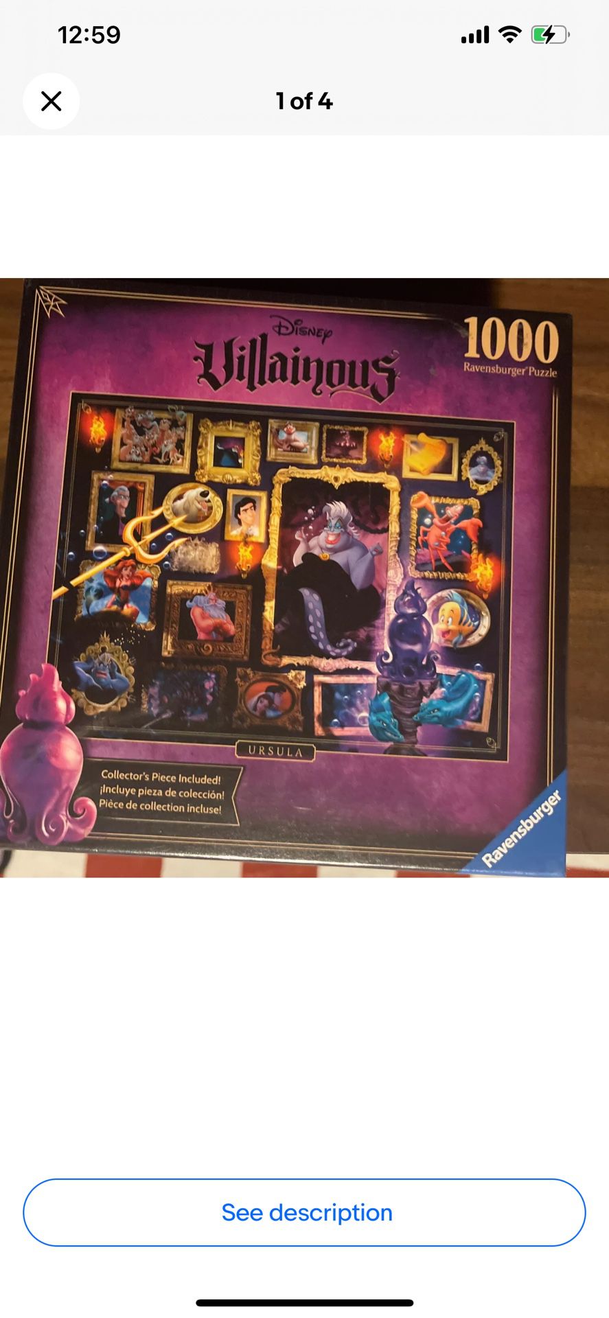 New Ravensburger Disney Villainous URSULA 1000 piece puzzle COMPLETE