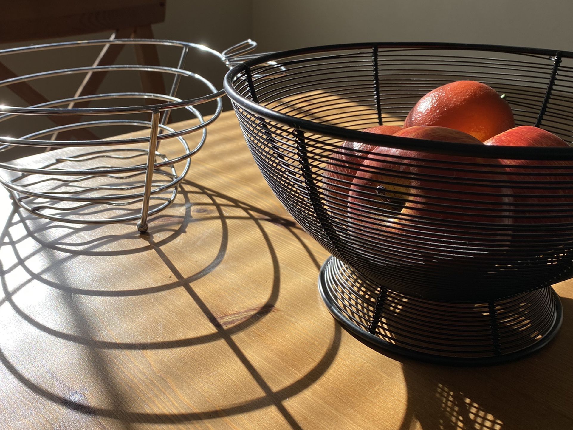 2 Fruit Bowls With Faux Apples