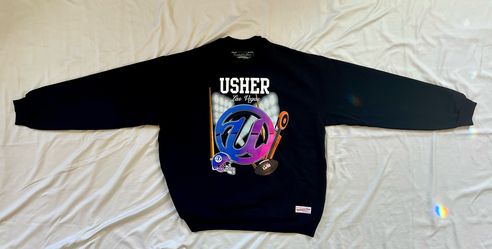 Mitchell & Ness X Usher X NFL Black Crew Neck Super Bowl Sweatshirt Size XL