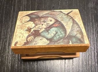 Cuendet Vintage Wooden Music Box with Swiss Musical Movement plays Lara's Theme